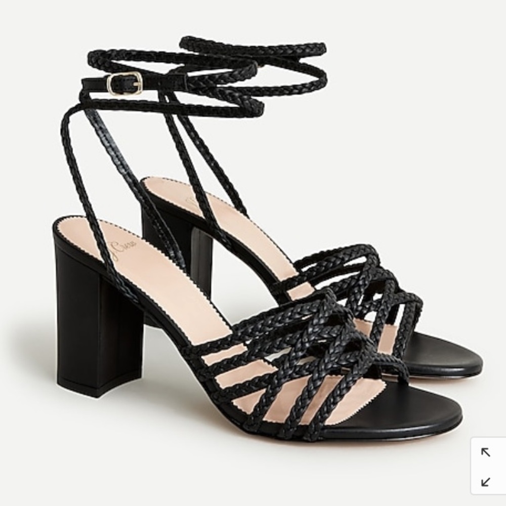 NWT J. Crew Leather Braided Tie Sandals